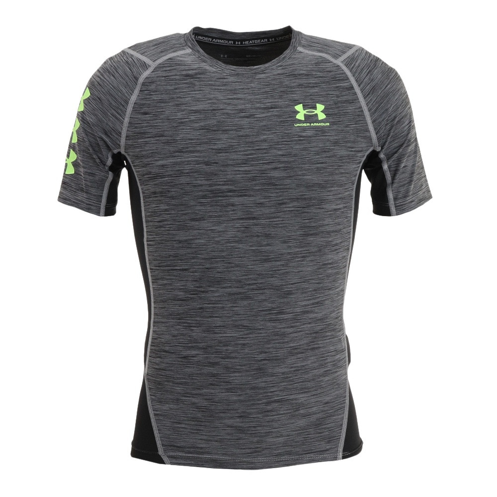 アンダーアーマー（UNDER ARMOUR）（メンズ）ヒートギア(夏向け) ショートスリーブ シャツ ノベルティ 1371896 035 グレー