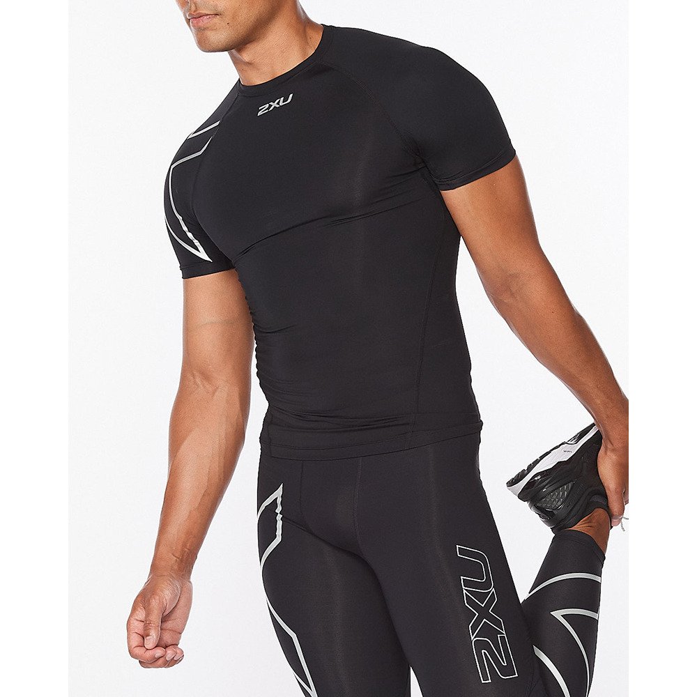 ツー・タイムズ・ユー（2XU）（メンズ）PWXコンプレッション ショートスリーブトップ MA6399A-BLK/SIL