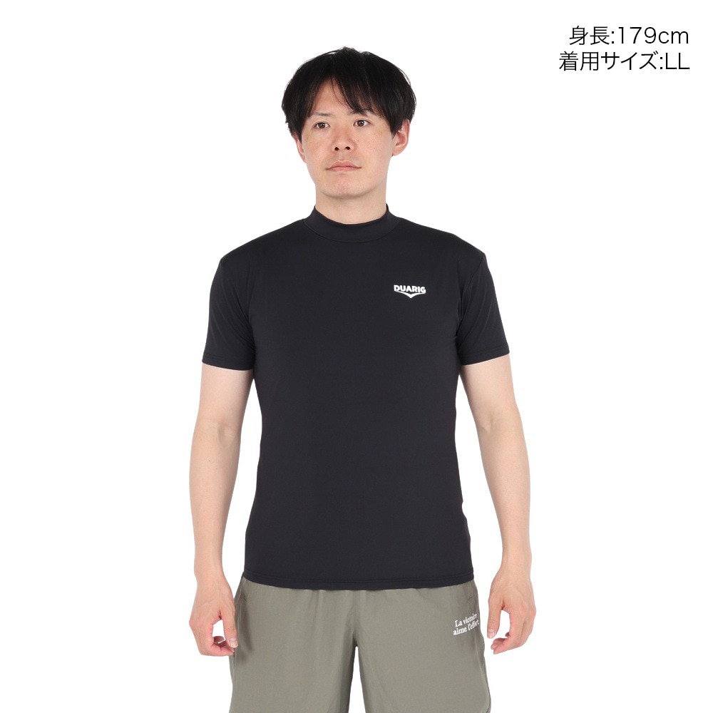 デュアリグ（DUARIG）（メンズ）ドライプラス LOOSE モックネック 半袖Tシャツ 5S0011-AHET-786TNR BLK