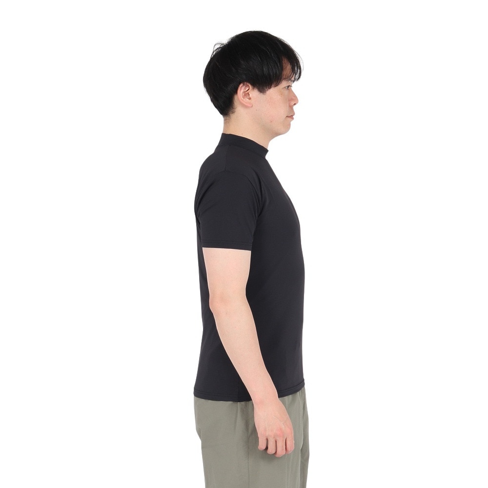 デュアリグ（DUARIG）（メンズ）ドライプラス LOOSE モックネック 半袖Tシャツ 5S0011-AHET-786TNR BLK