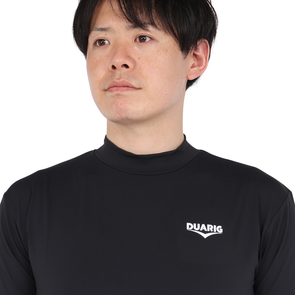 デュアリグ（DUARIG）（メンズ）ドライプラス LOOSE モックネック 半袖Tシャツ 5S0011-AHET-786TNR BLK