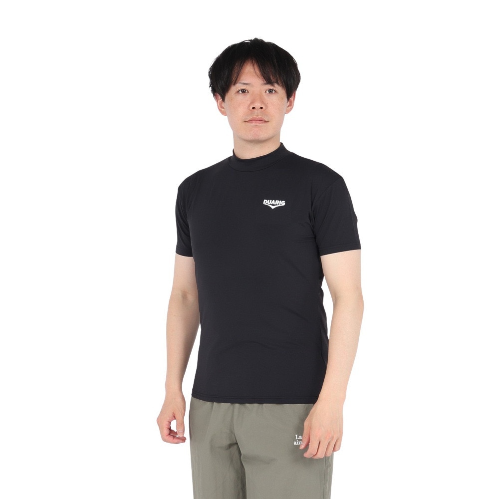 デュアリグ（DUARIG）（メンズ）ドライプラス LOOSE モックネック 半袖Tシャツ 5S0011-AHET-786TNR BLK