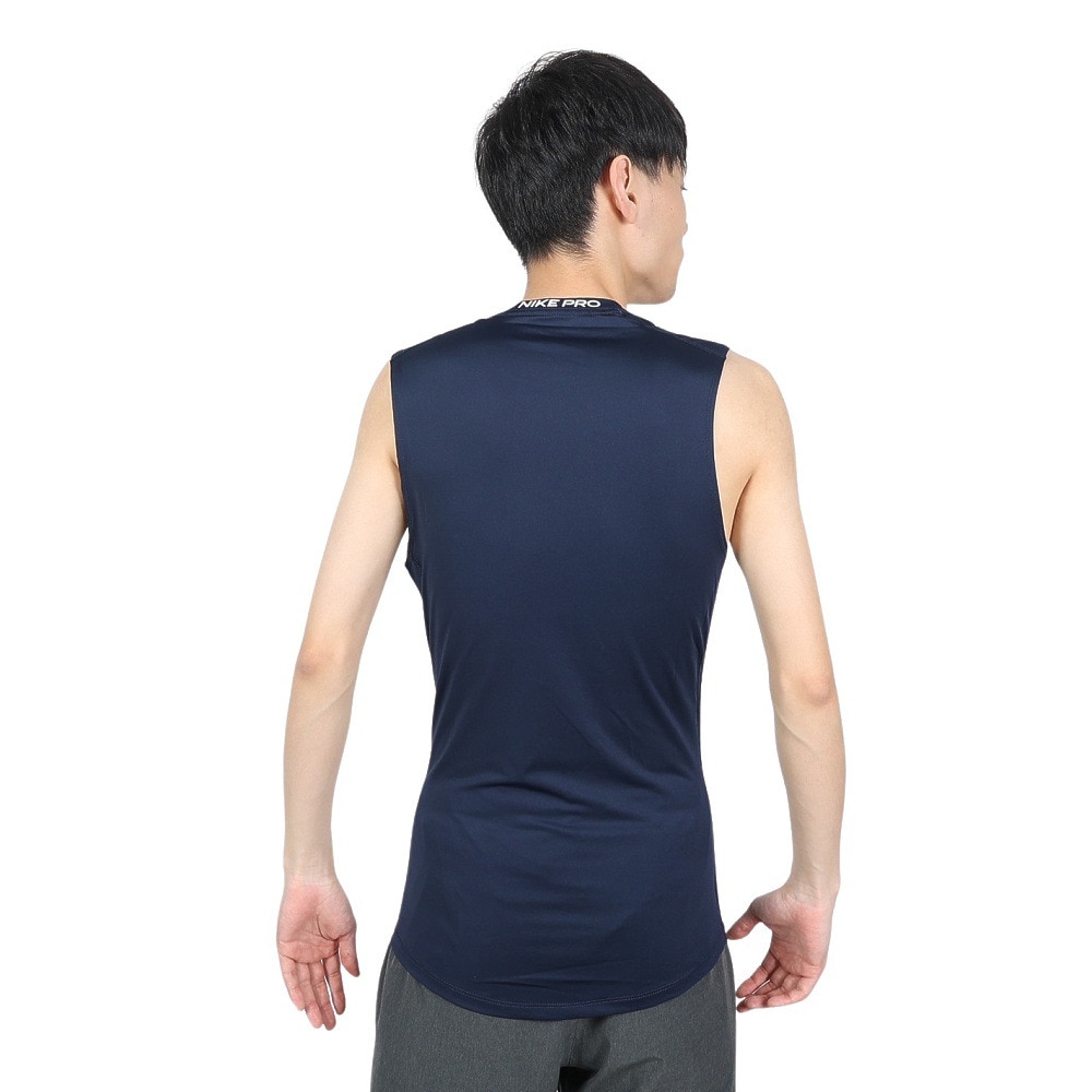 ナイキ（NIKE）（メンズ）タンクトップ 速乾 ネイビー ドライフィット ノースリーブ フィットネストップ FB7915-451