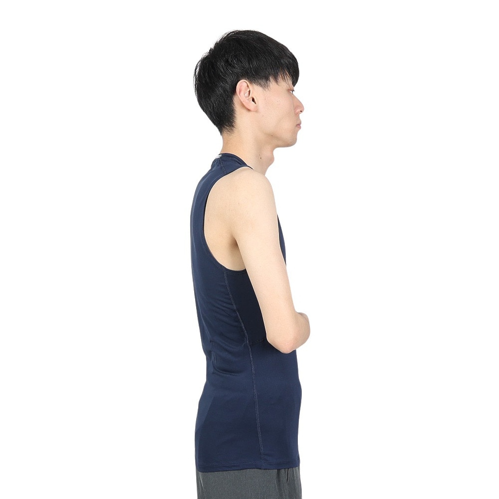 ナイキ（NIKE）（メンズ）タンクトップ 速乾 ネイビー ドライフィット ノースリーブ フィットネストップ FB7915-451