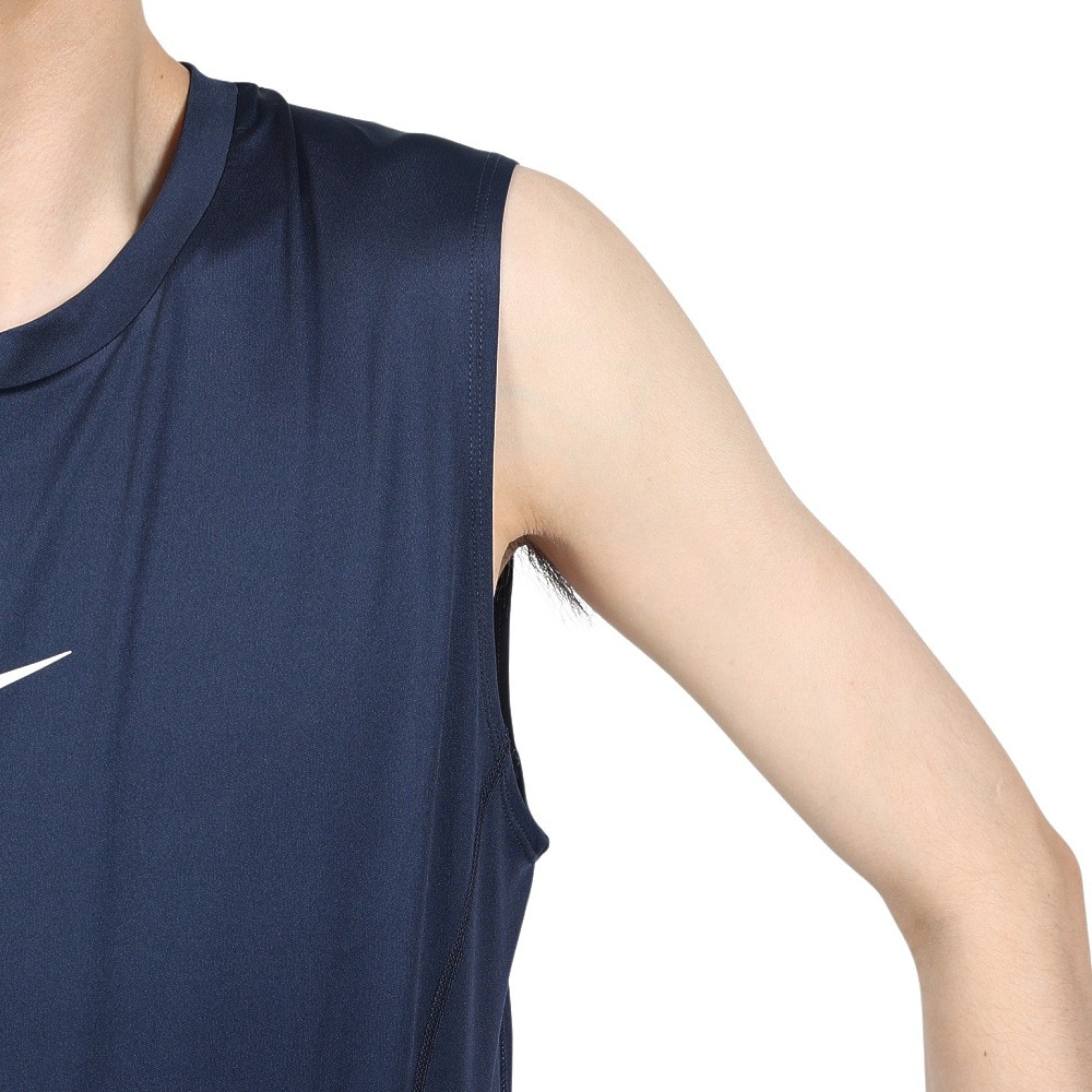 ナイキ（NIKE）（メンズ）タンクトップ 速乾 ネイビー ドライフィット ノースリーブ フィットネストップ FB7915-451