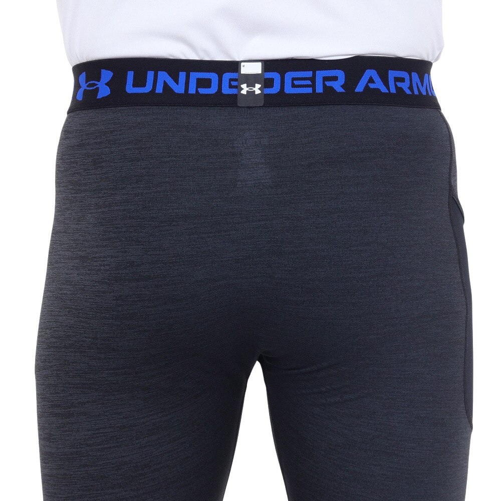 アンダーアーマー（UNDER ARMOUR）（メンズ）コールドギアアーマー ツイスト レギンス 1379821 002 ブラック×ブルー