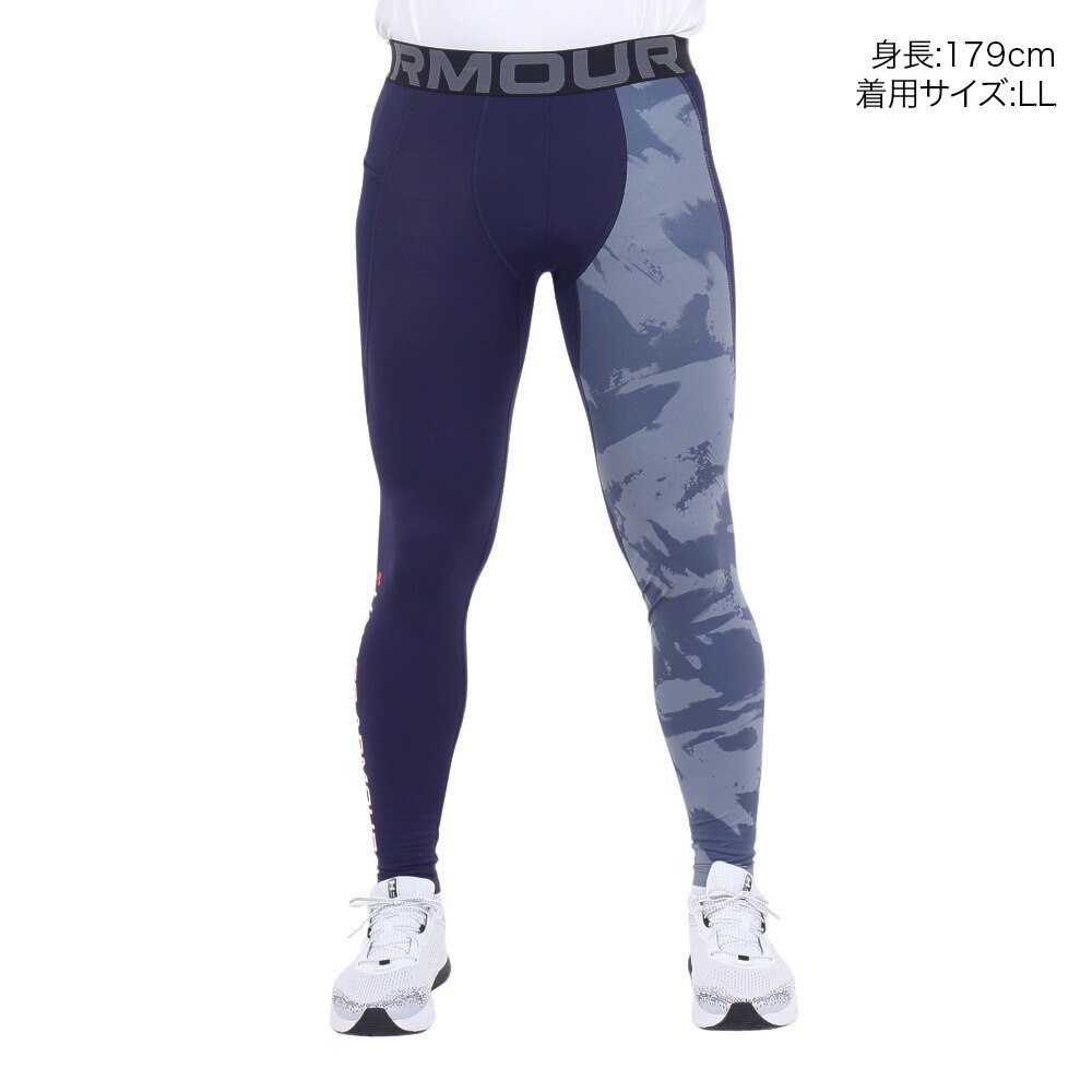 アンダーアーマー（UNDER ARMOUR）（メンズ）レギンス メンズ ヒートギアアーマー コンプレッション 1381356 410 ネイビー