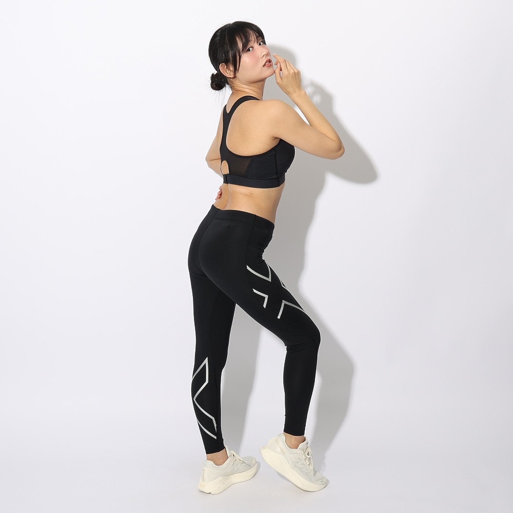 ツー・タイムズ・ユー（2XU）（レディース）ストライプド コンプレッションタイツ WA4173B-BLK/SIL