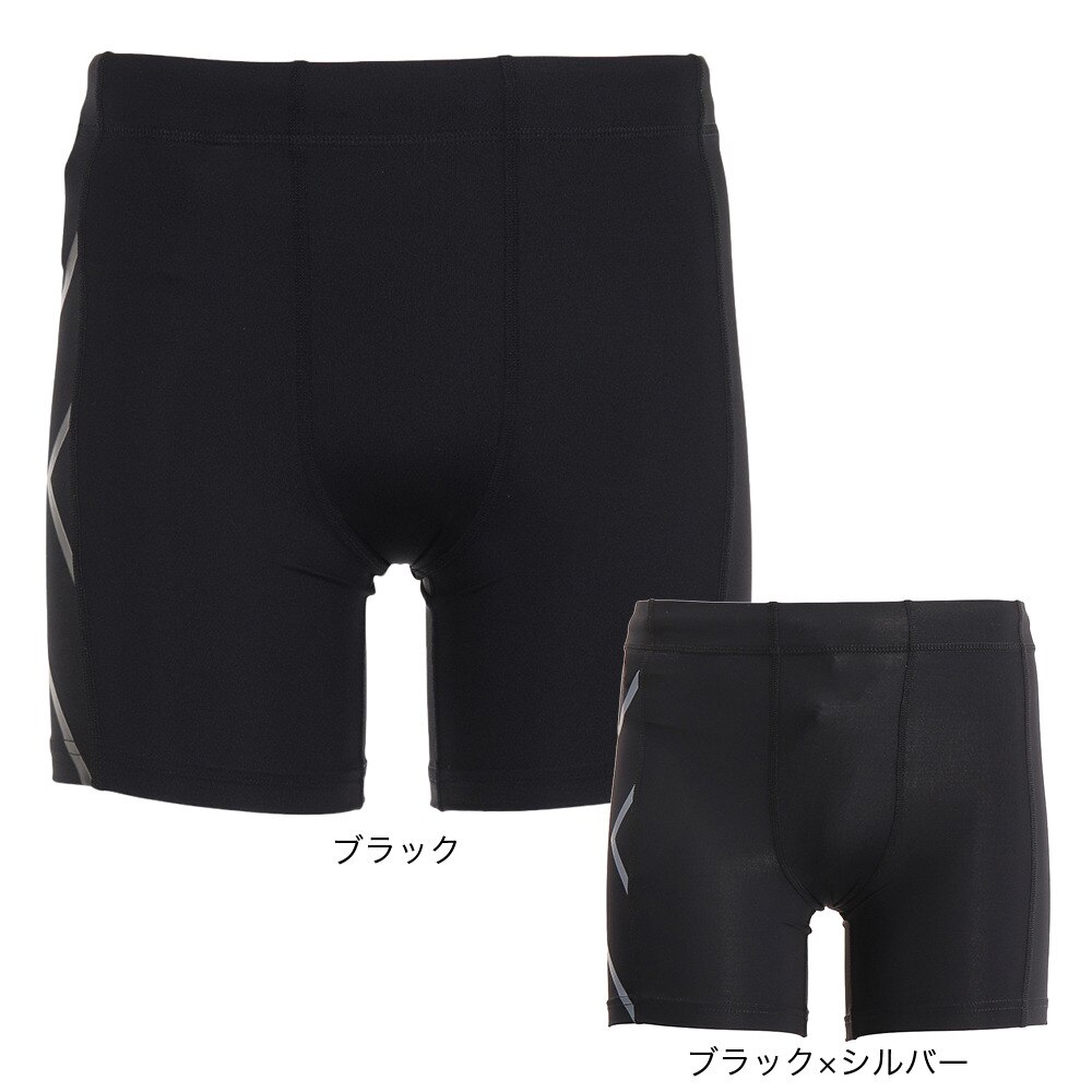 ツー・タイムズ・ユー（2XU）（メンズ）コンプレッション 1/2ショーツ MA4508B-BLK/SIL