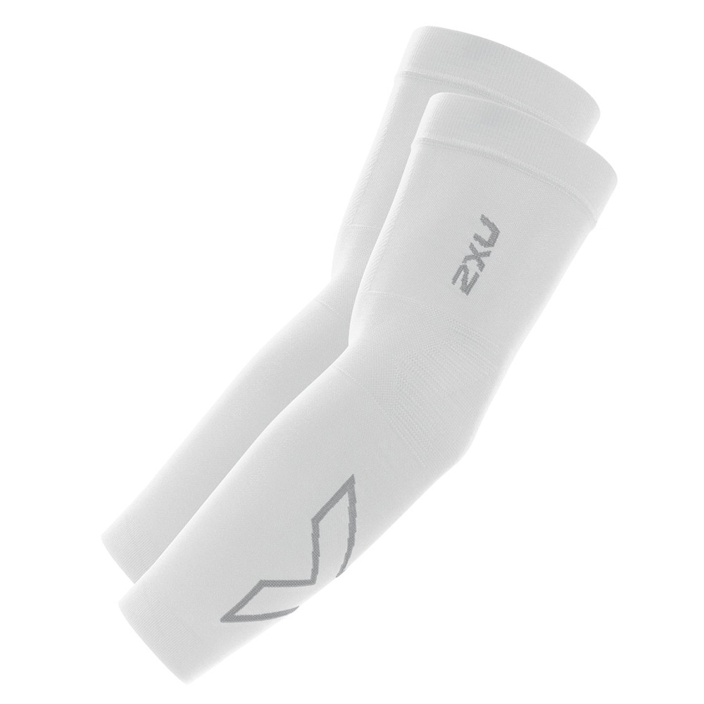 ツー・タイムズ・ユー（2XU）（メンズ、レディース）フレックスラン コンプレッション アームスリーブ UA4009A-WHT/GRY