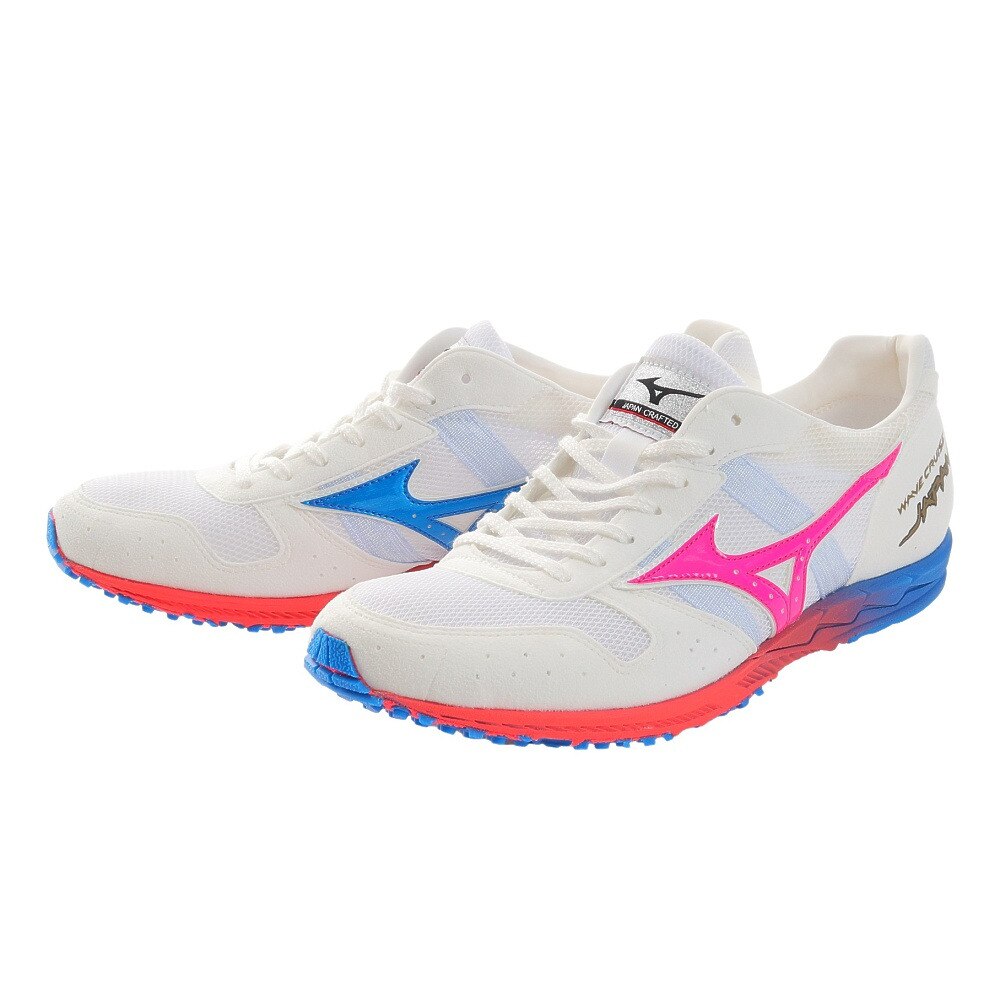 ミズノ（MIZUNO）（メンズ）ウエーブクルーズ ジャパン エキスパート ホワイト ピンク U1GD191041 ランニングシューズ マラソン ウォーキング 陸上 運動靴