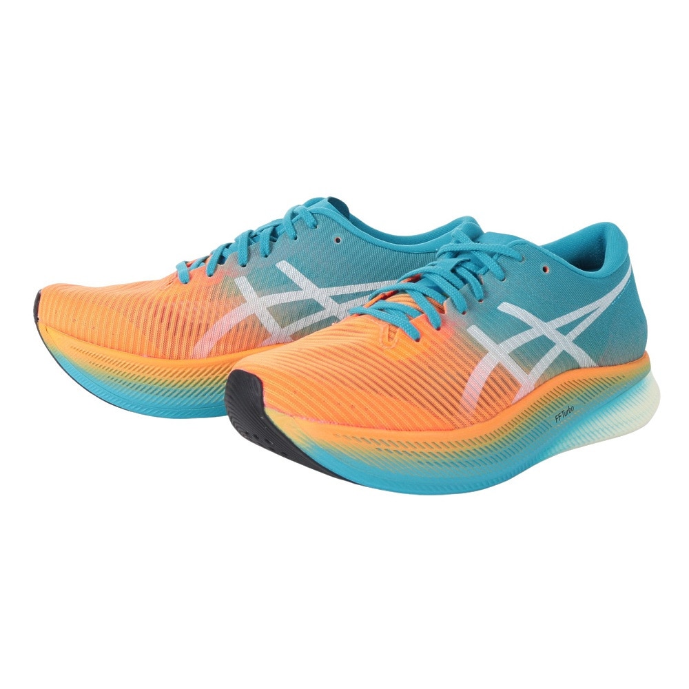 アシックス（ASICS）（メンズ）ランニングシューズ メタスピード スカイ METASPEED SKY ブルー オレンジ 1011B215.810  スニーカー 厚底 プレート 軽量