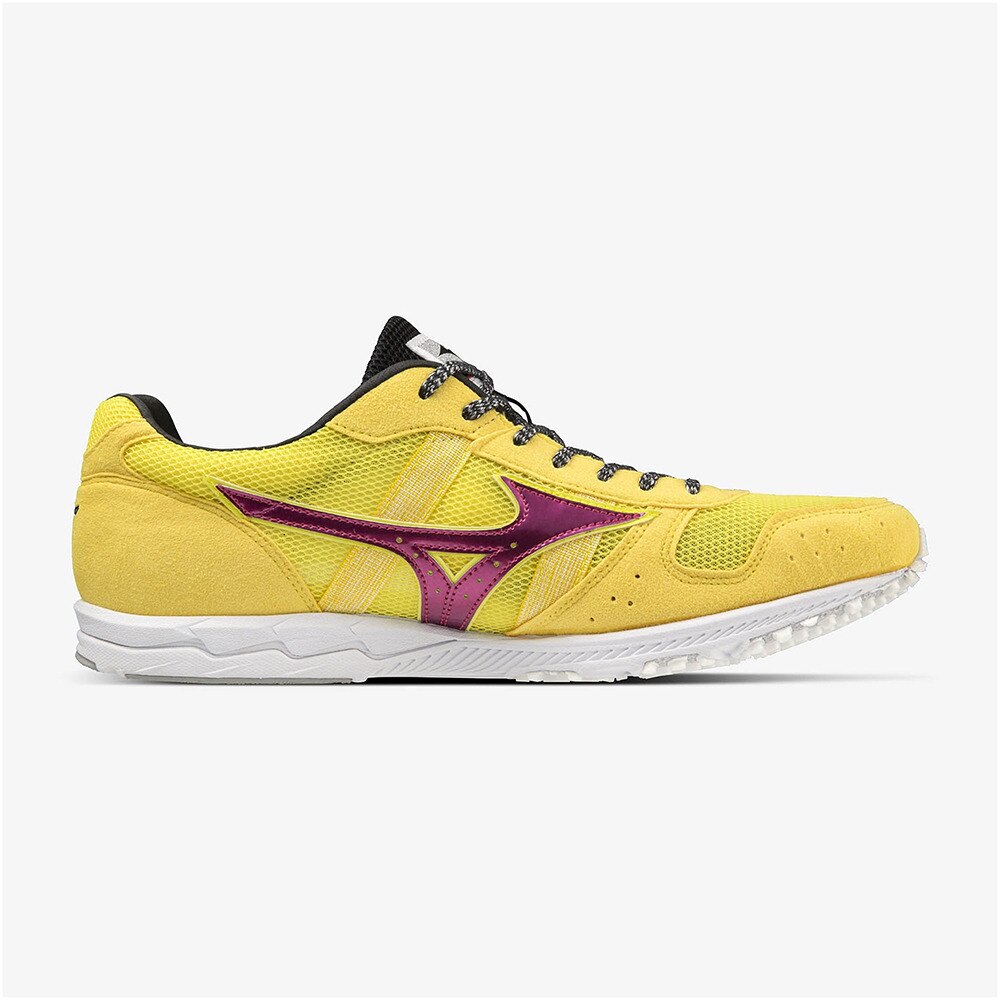 ミズノ（MIZUNO）（メンズ、レディース）ランニングシューズ ウエーブクルーズ ジャパン イエロー ピンク U1GD191051 スニーカー マラソン レース 日本製