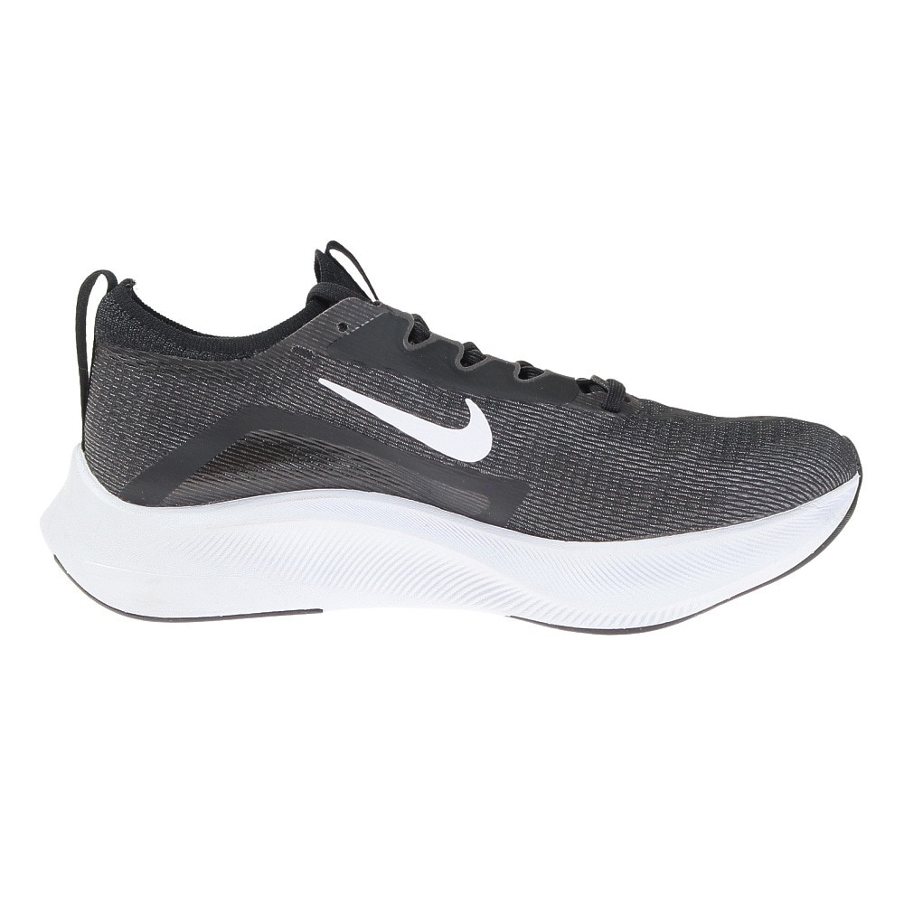 ナイキ（NIKE）（メンズ）ランニングシューズ ズームフライ 4 ブラック ホワイト CT2392-001 スニーカー 厚底 プレート ジョギング 駅伝 部活 マラソン 