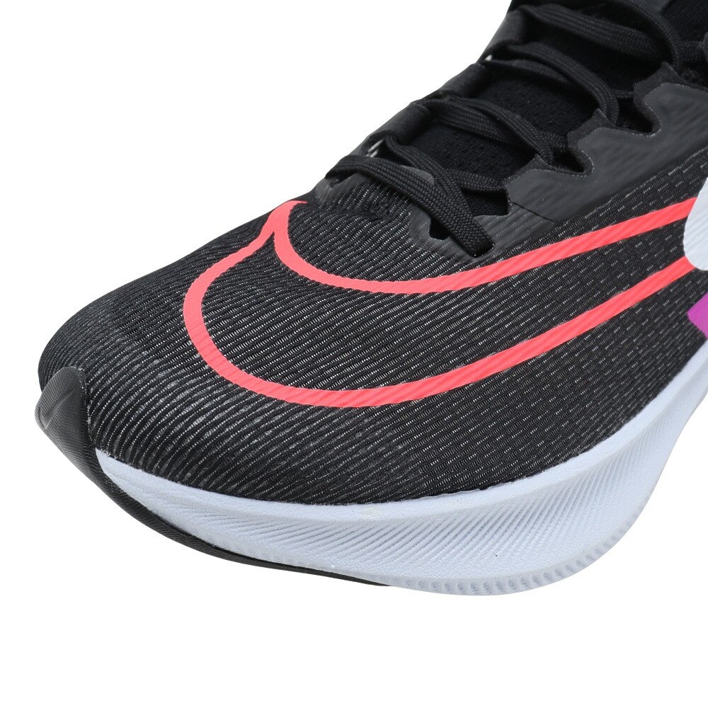 ナイキ（NIKE）（メンズ）ランニングシューズ ズームフライ 4 ブラック バイオレット CT2392-004 スニーカー ジョギング トレーニング  厚底 駅伝 マラソン