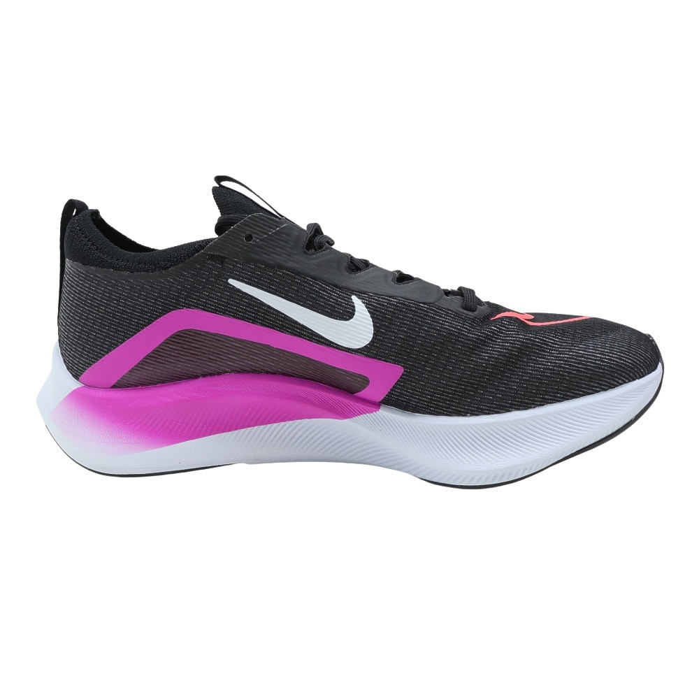 ナイキ（NIKE）（メンズ）ランニングシューズ ズームフライ 4 ブラック バイオレット CT2392-004 スニーカー ジョギング トレーニング 厚底 駅伝 マラソン 