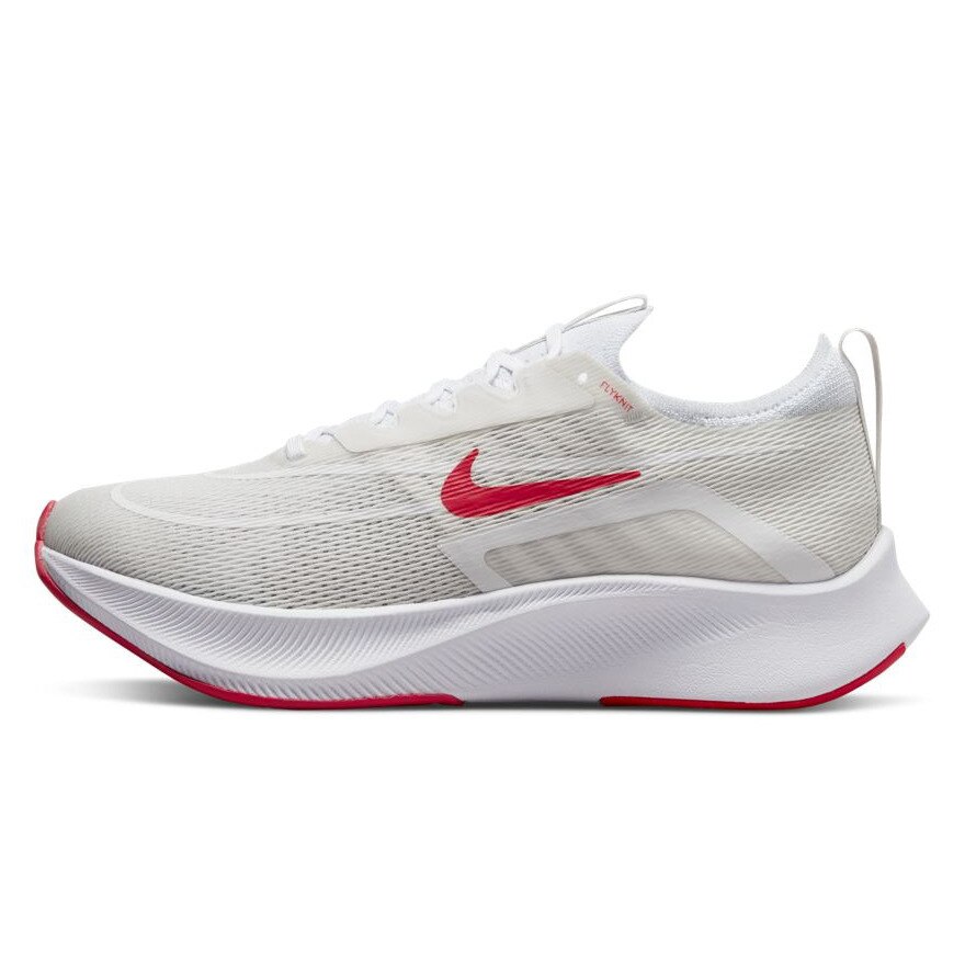 ナイキ（NIKE）（メンズ）ランニングシューズ ズームフライ 4 ホワイト サイレン レッド CT2392-006 スニーカー ジョギング トレーニング 駅伝 部活 マラソン 