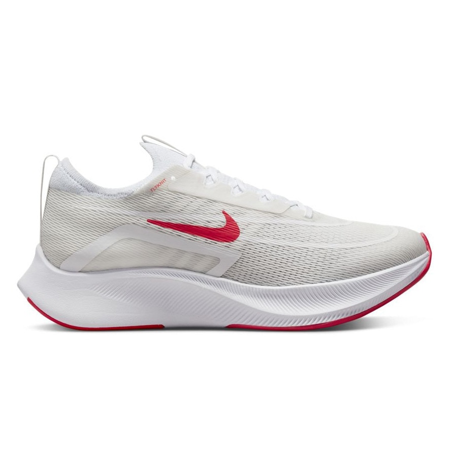 ナイキ（NIKE）（メンズ）ランニングシューズ ズームフライ 4 ホワイト サイレン レッド CT2392-006 スニーカー ジョギング トレーニング 駅伝 部活 マラソン 