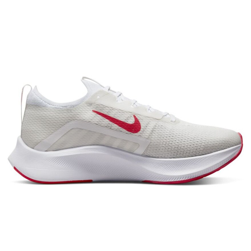 ナイキ（NIKE）（メンズ）ランニングシューズ ズームフライ 4 ホワイト サイレン レッド CT2392-006 スニーカー ジョギング トレーニング 駅伝 部活 マラソン 