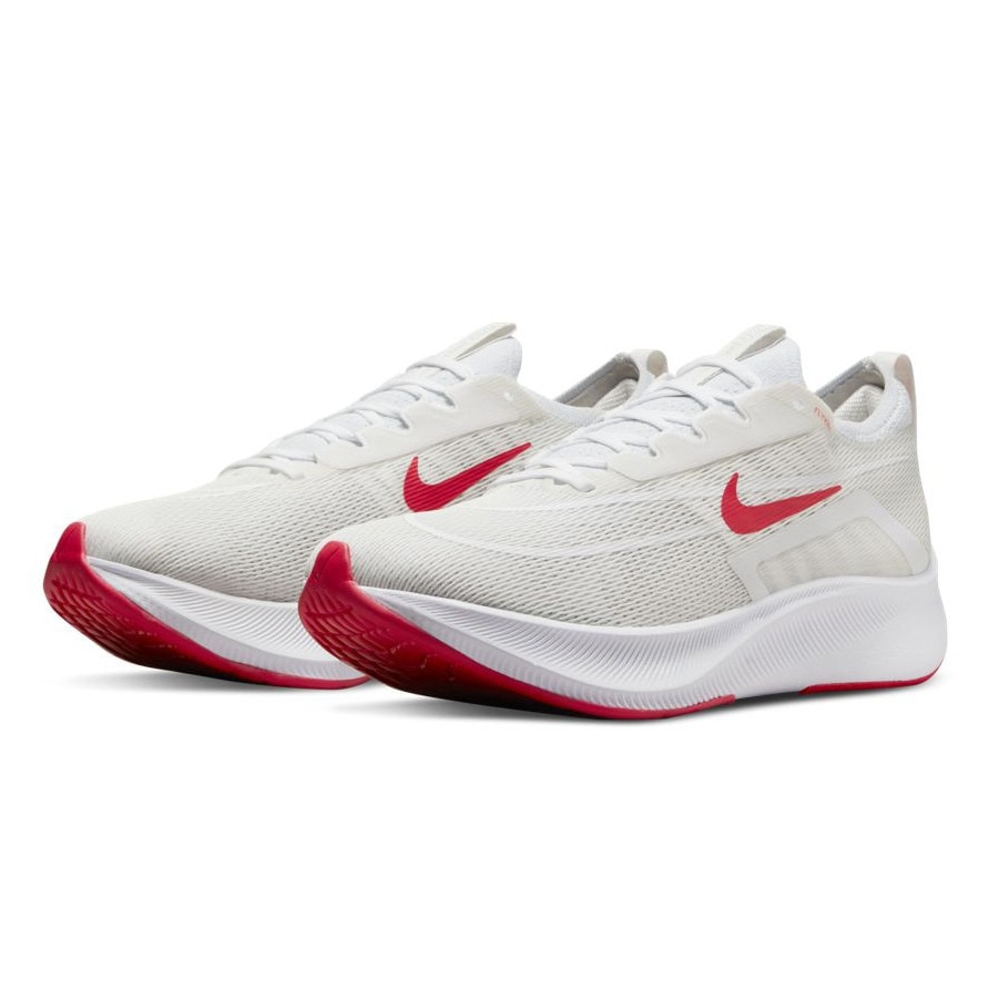 ナイキ（NIKE）（メンズ）ランニングシューズ ズームフライ 4 ホワイト サイレン レッド CT2392-006 スニーカー ジョギング トレーニング 駅伝 部活 マラソン 