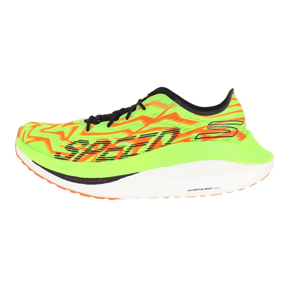 スケッチャーズ（SKECHERS）（メンズ）ランニングシューズ ゴー ラン スピード ビースト グリーン 246062-GROR スニーカー マラソン レース クッション 軽量 