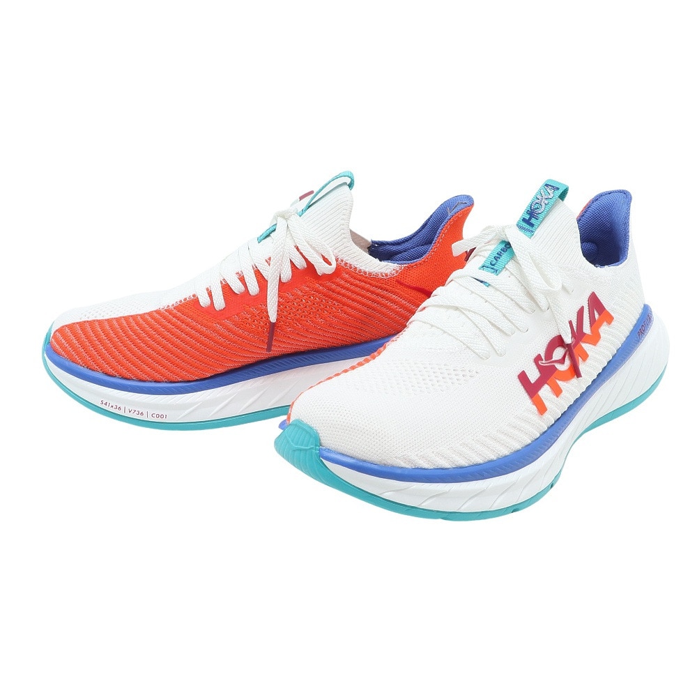 ホカ（HOKA）（メンズ）ランニングシューズ カーボン X 3 ホワイト 1123192-WFM スニーカー トレーニングシューズ ジョギング 部活 長距離 