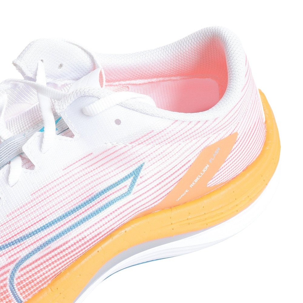 ミズノ（MIZUNO）（メンズ）ランニングシューズ ウエーブリベリオンフラッシュ ホワイト オレンジ J1GC233501 スニーカー 軽量 プレート トレーニング部活