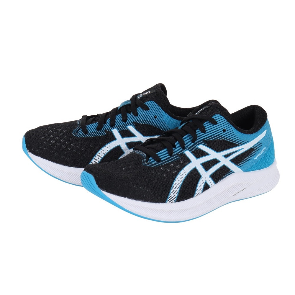 アシックス（ASICS）（メンズ）ランニングシューズ ハイパー スピード 2 HYPER SPEED 2 黒 青 1011B495.002 スニーカー 厚底 プレートトレーニング  軽量