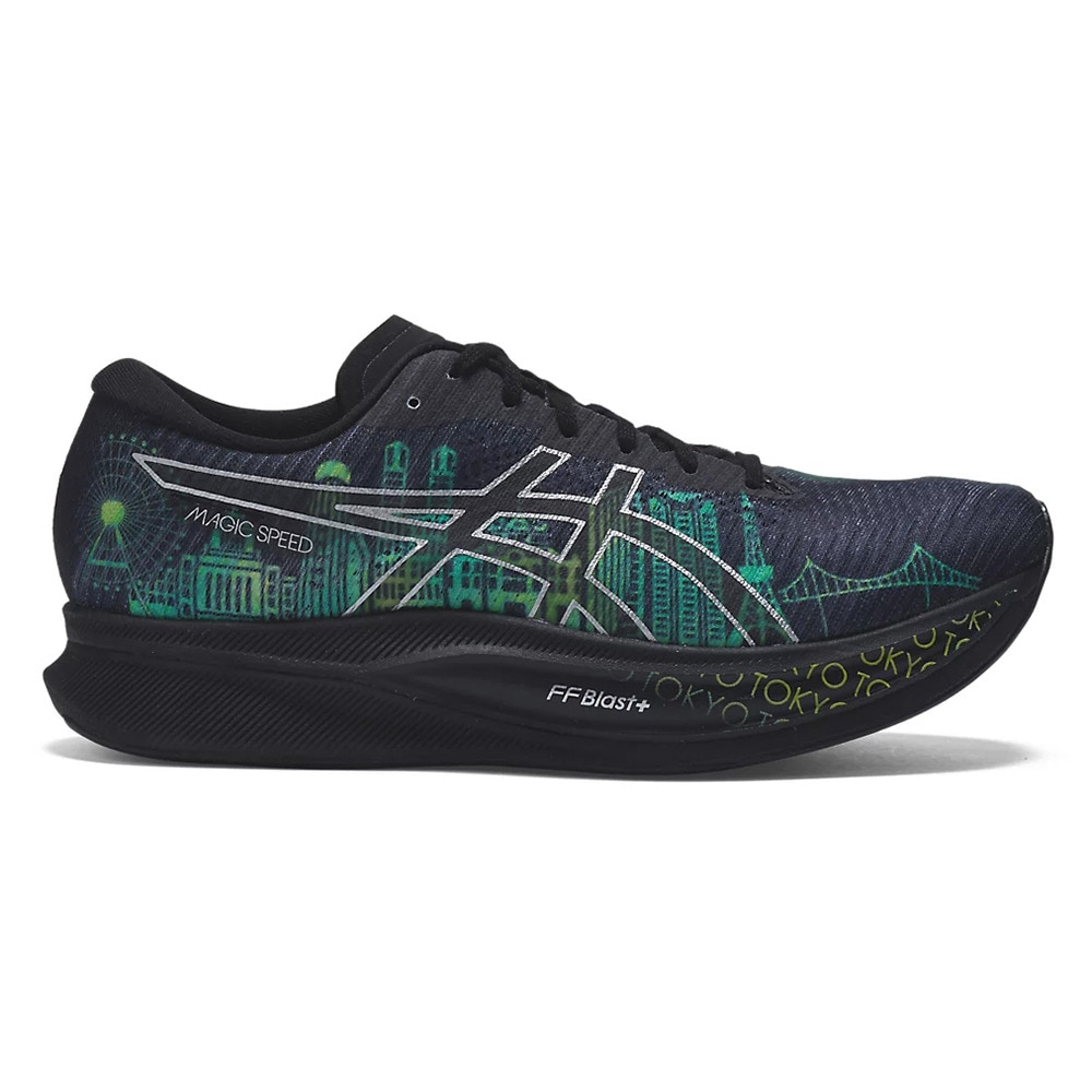 アシックス（ASICS）（メンズ）ランニングシューズ マジック スピード 2 ブラック グリーン 1011B744.001 スニーカー トレーニング 軽量 限定モデル