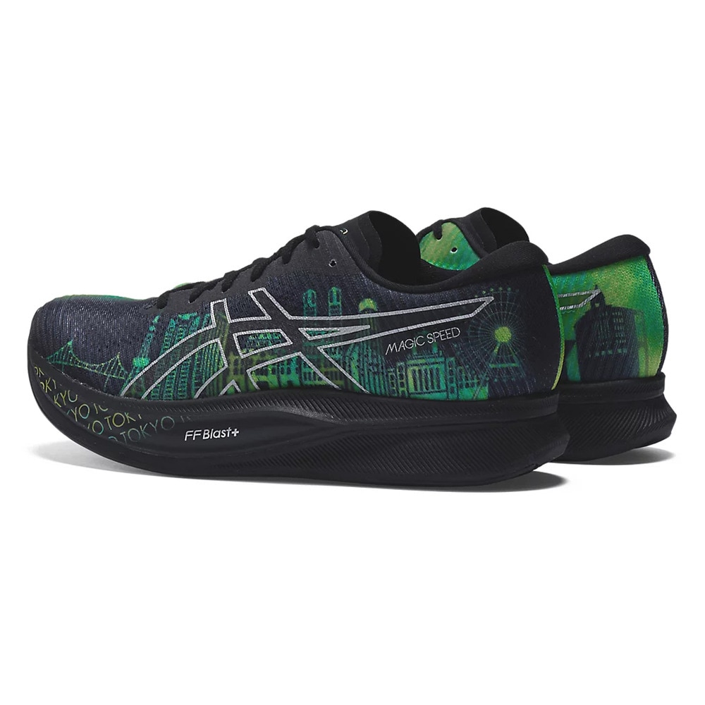 アシックス（ASICS）（メンズ）ランニングシューズ マジック スピード 2 ブラック グリーン 1011B744.001 スニーカー トレーニング 軽量 限定モデル