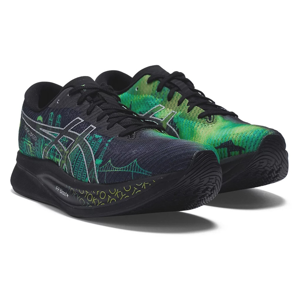 アシックス（ASICS）（メンズ）ランニングシューズ マジック スピード 2 ブラック グリーン 1011B744.001 スニーカー トレーニング 軽量 限定モデル