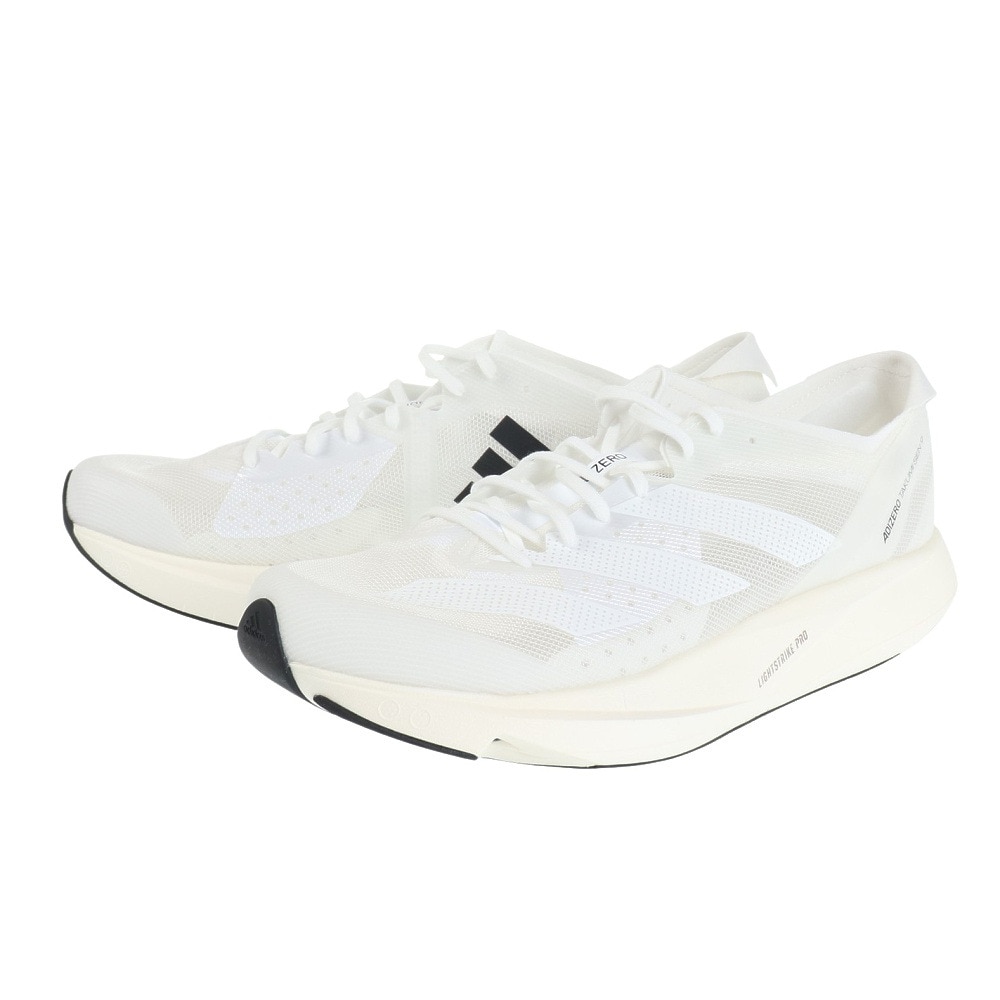 アディダス（adidas）（メンズ）ランニングシューズ アディゼロ タクミ セン 9 オフホワイト GY2594 スニーカー トレーニングシューズ 部活 軽量 クッション性
