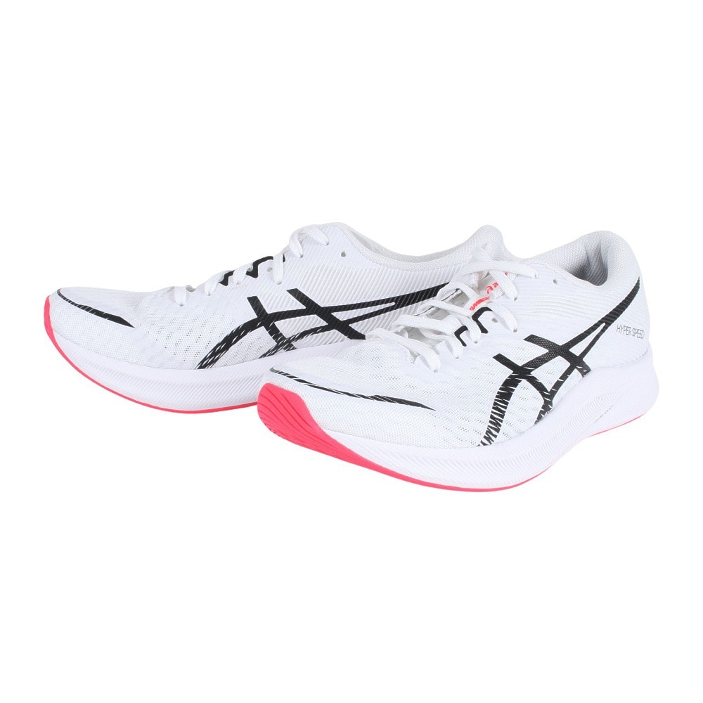 アシックス（ASICS）（メンズ）ランニングシューズ 部活 ハイパー スピード 3 ホワイト ブラック 1011B701.100 スニーカー トレーニング ジョギング 通気性 