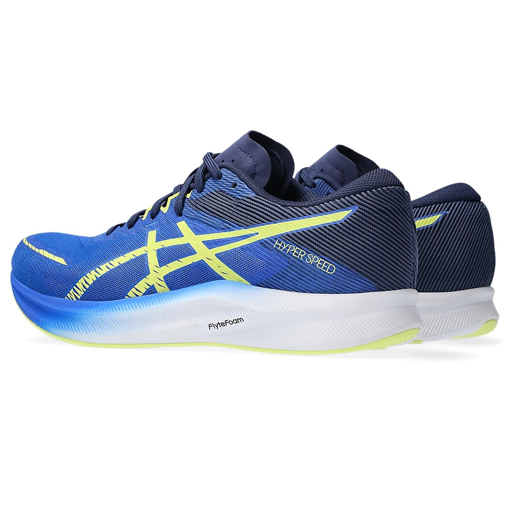 アシックス（ASICS）（メンズ）ランニングシューズ ハイパー スピード 3 WIDE ブルー イエロー 1011B702.400 スニーカー トレーニング ジョギング 通気性 