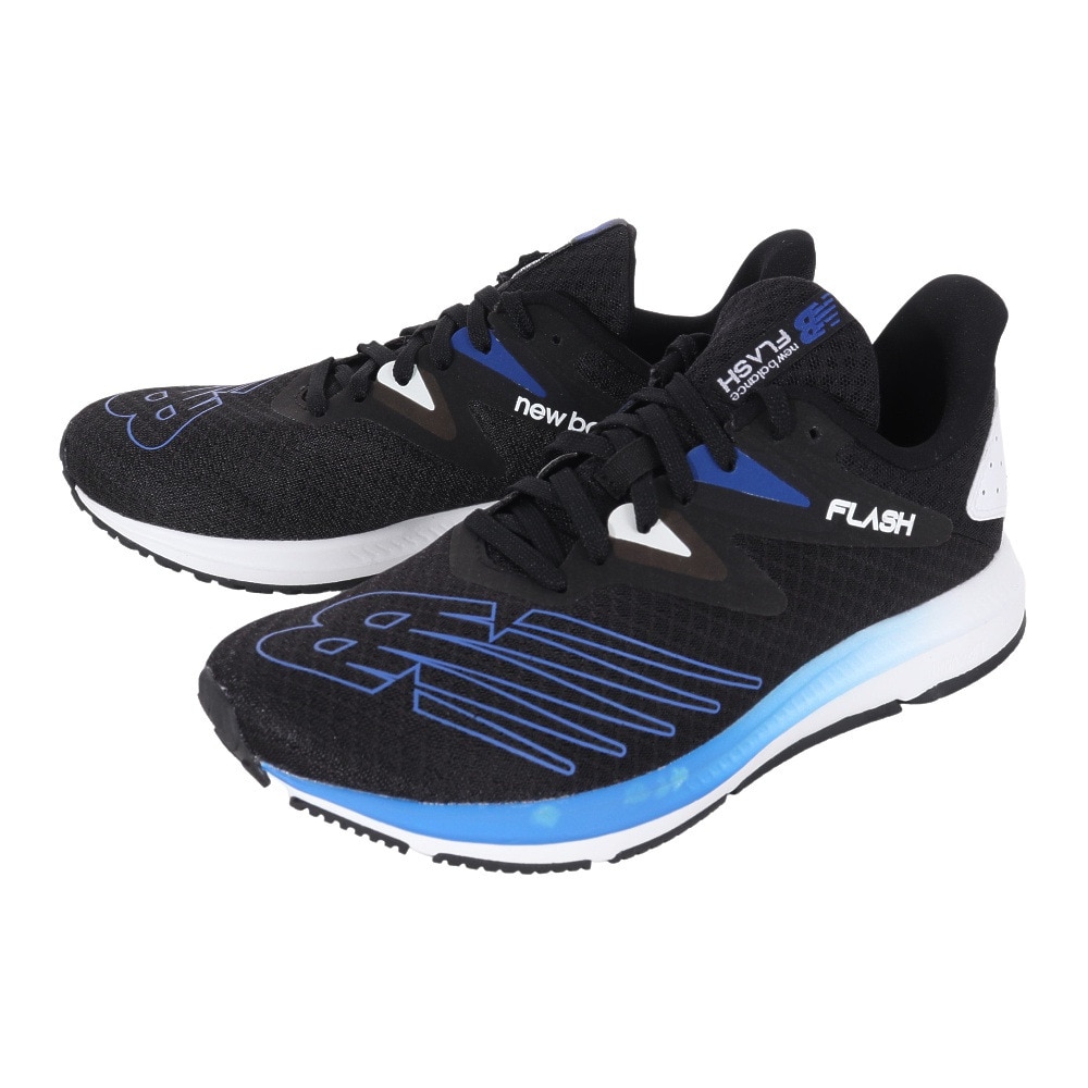 ニューバランス（new balance）（メンズ）ランニング シューズ ダイナソフト フラッシュ V6 ブラック ブルー MFLSHBJ6 D スニーカー トレーニング 軽量 耐久性