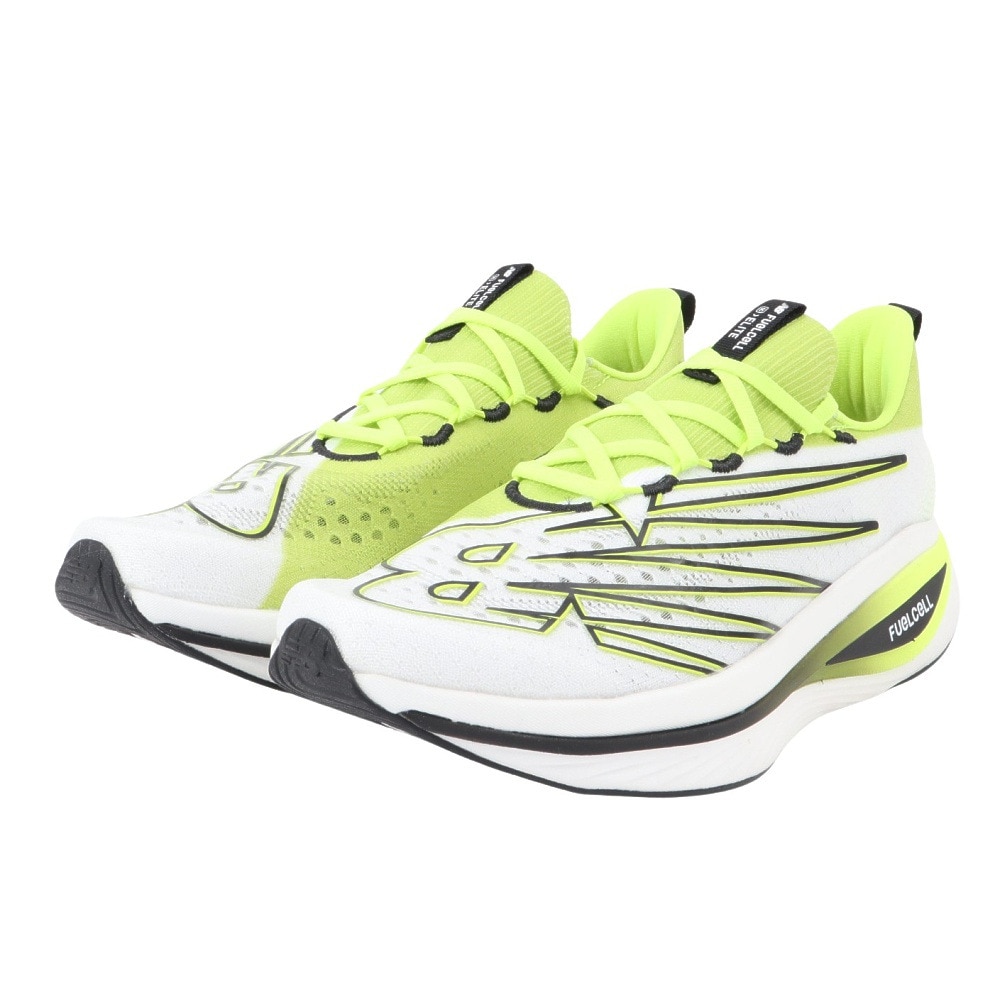 ニューバランス（new balance）（メンズ）ランニングシューズ フューエルセル エスシー エリート v3 ホワイト グリーン MRCELCT3D