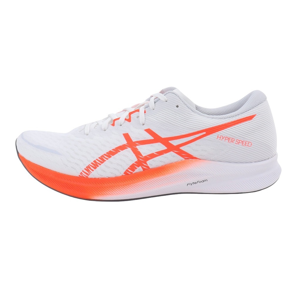 アシックス（ASICS）（メンズ）ランニングシューズ ハイパースピード3 ホワイト レッド 1011B701.101 スニーカー トレーニング 部活 軽量 