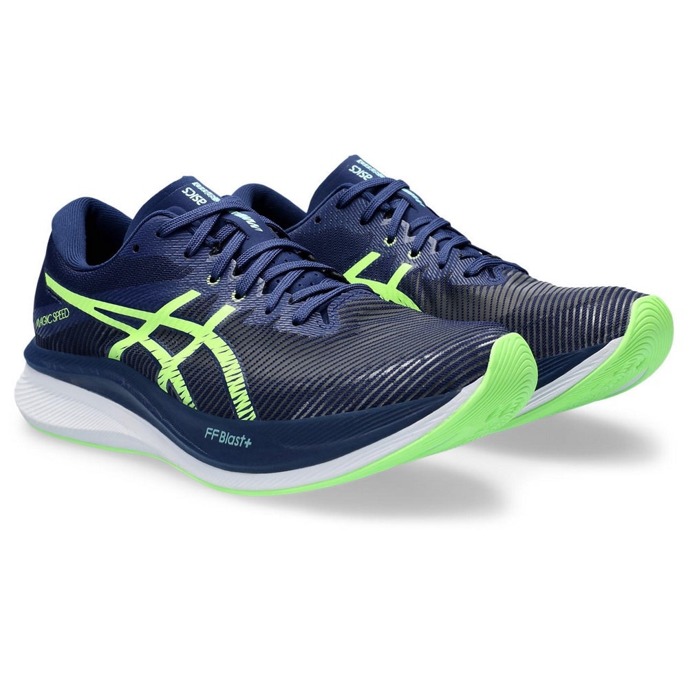 アシックス（ASICS）（メンズ）ランニングシューズ マジックスピード3 ブルー グリーン 1011B703.401 スニーカー トレーニング スポーツ 部活 