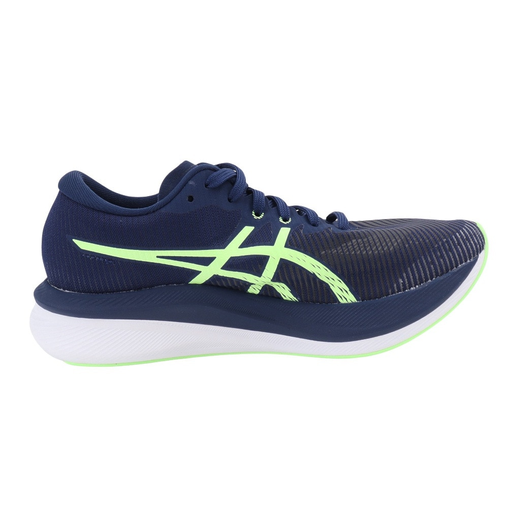 アシックス（ASICS）（メンズ）ランニングシューズ マジックスピード3 ワイド ネイビー グリーン 1011B704.401 スニーカー 幅広 クッション