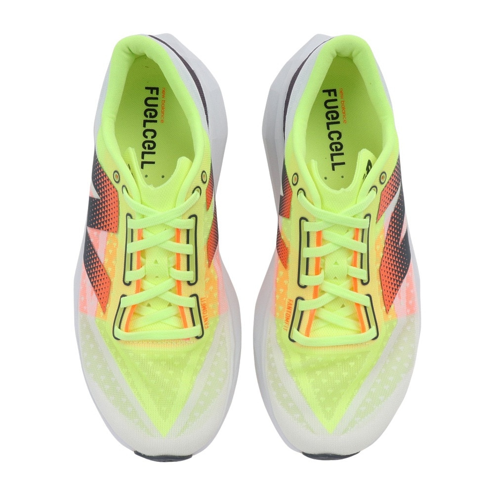 ニューバランス（new balance）（メンズ）ランニングシューズ 部活 FuelCell Rebel v4 LL4 MFCXLL4 D フューエルセル レベル v4 軽量 反発 ホワイト ライム