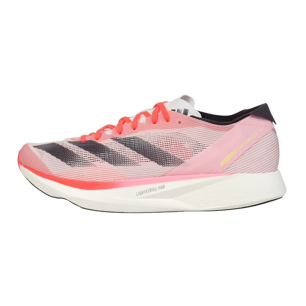 アディダス（adidas）（メンズ）ランニングシューズ アディゼロタクミセン10 ピンク ID3621 スニーカー 軽量 レース用ランニング トレーニング 部活 