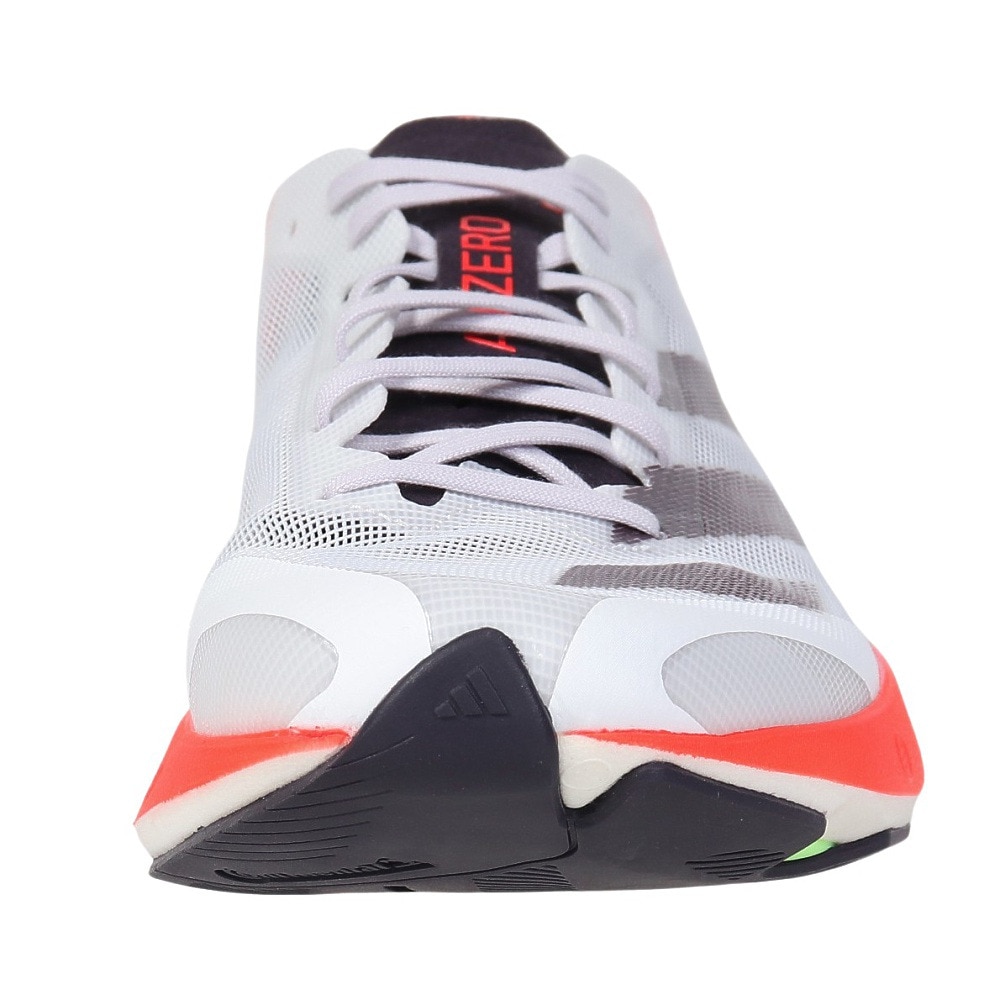 アディダス（adidas）（メンズ）ランニングシューズ アディゼロジャパン8 ホワイト レッド ID3630 スニーカー トレーニング 軽量 耐久性 部活 マラソン