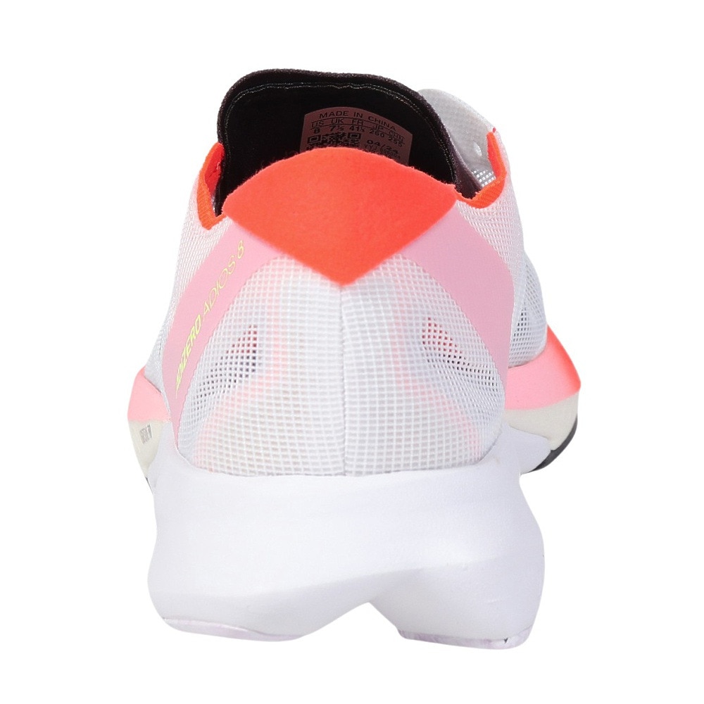 アディダス（adidas）（メンズ）ランニングシューズ アディゼロジャパン8 ホワイト レッド ID3630 スニーカー トレーニング 軽量 耐久性 部活 マラソン