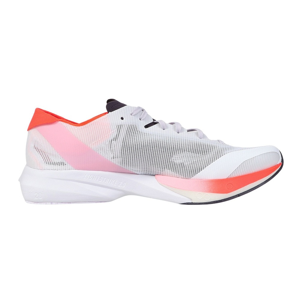 アディダス（adidas）（メンズ）ランニングシューズ アディゼロジャパン8 ホワイト レッド ID3630 スニーカー トレーニング 軽量 耐久性 部活 マラソン