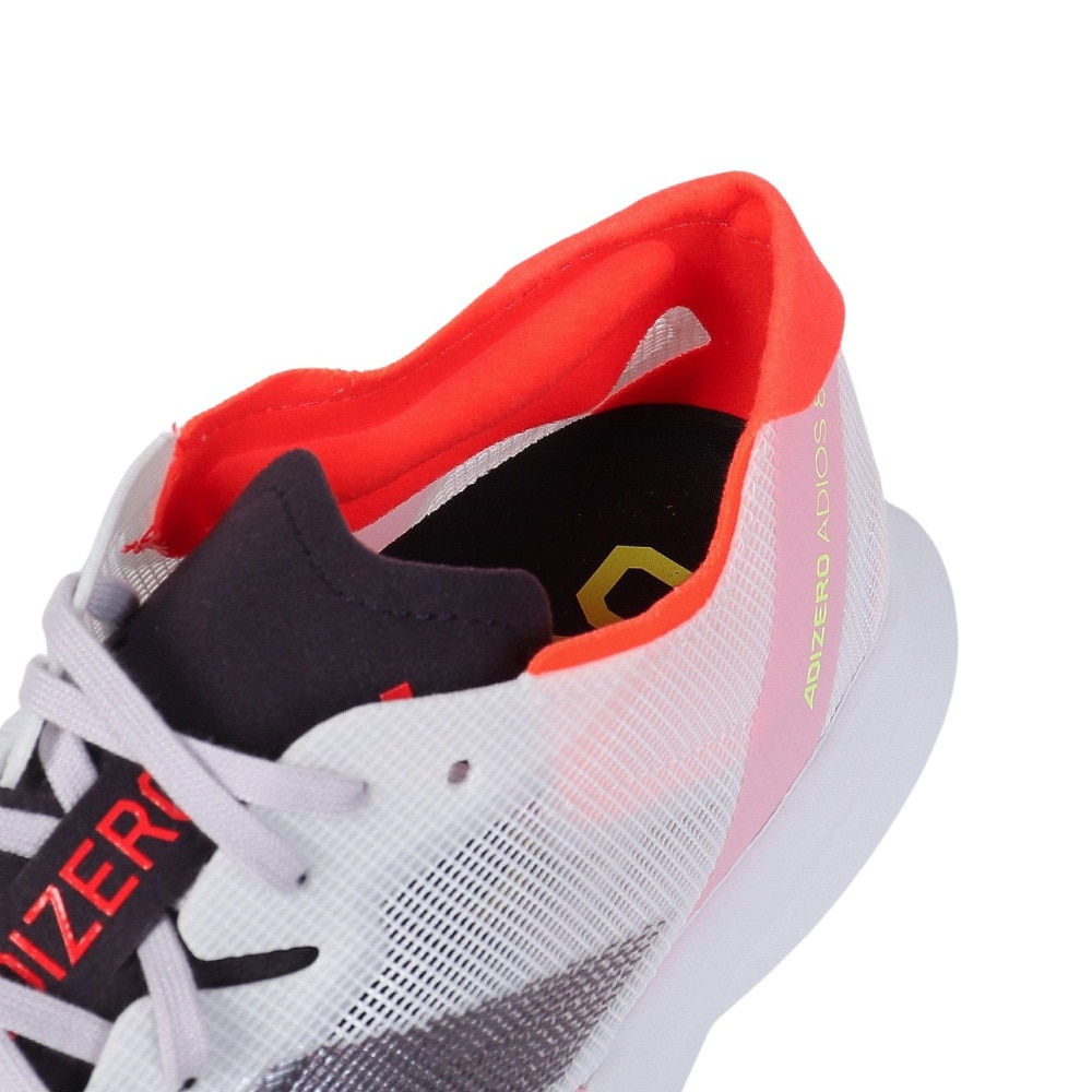 アディダス（adidas）（メンズ）ランニングシューズ アディゼロジャパン8 ホワイト レッド ID3630 スニーカー トレーニング 軽量 耐久性 部活 マラソン