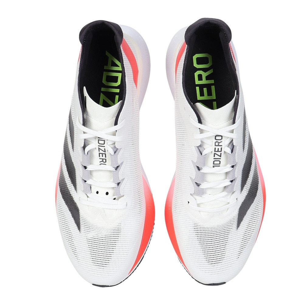 アディダス（adidas）（メンズ）ランニングシューズ アディゼロボストン 12 ホワイト レッド IF9210 スニーカー トレーニング クッション 軽量 部活 マラソン