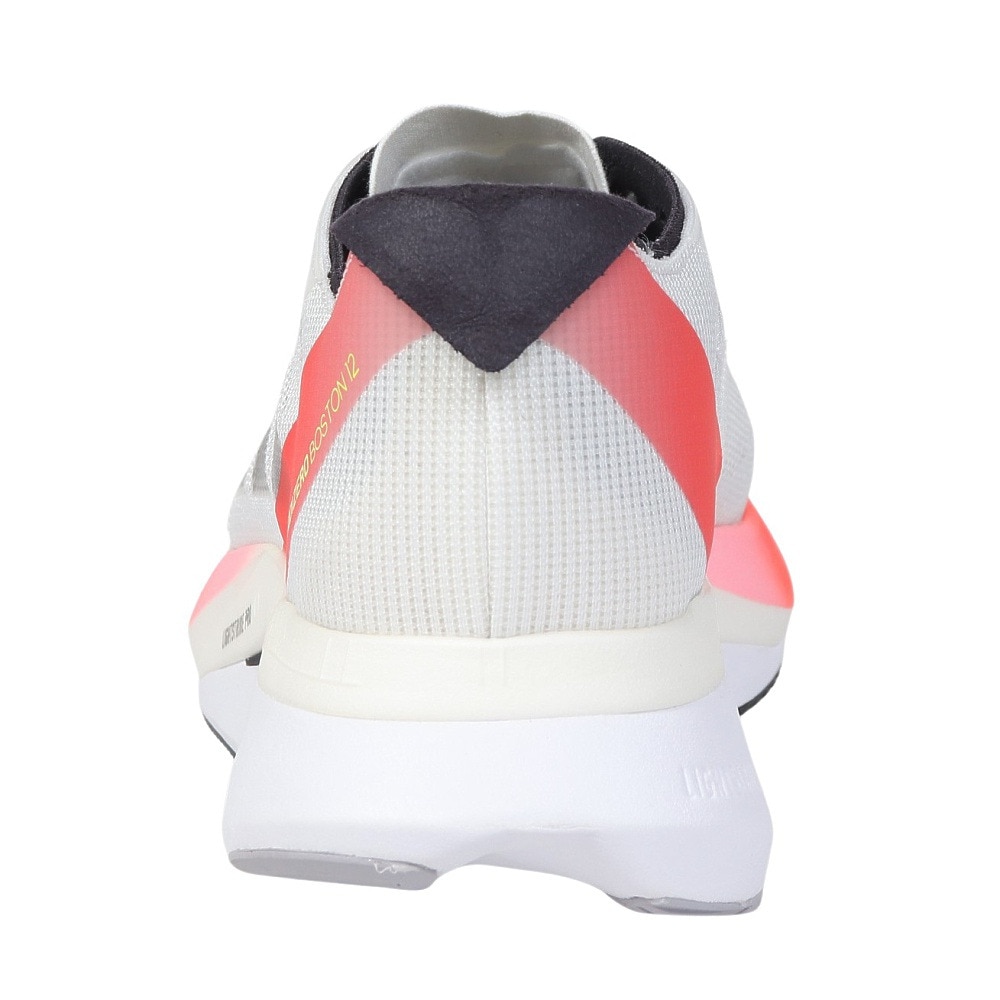 アディダス（adidas）（メンズ）ランニングシューズ アディゼロボストン 12 ホワイト レッド IF9210 スニーカー トレーニング クッション 軽量 部活 マラソン