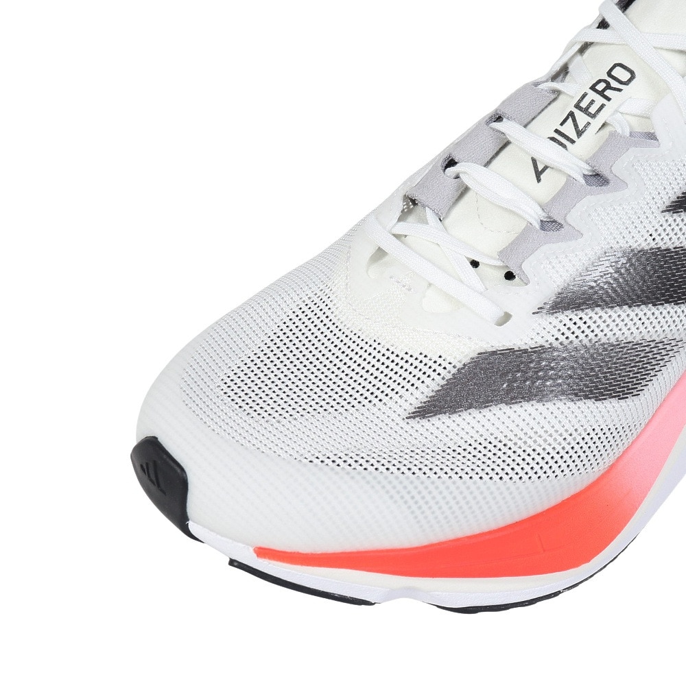 アディダス（adidas）（メンズ）ランニングシューズ アディゼロボストン 12 ホワイト レッド IF9210 スニーカー トレーニング クッション 軽量 部活 マラソン