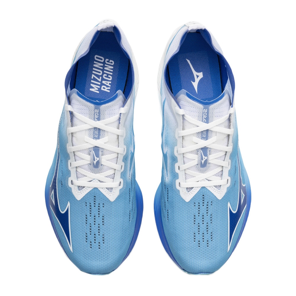ミズノ（MIZUNO）（メンズ、レディース）ランニングシューズ ウエーブリベリオンプロ2 ブルー U1GD241751 スニーカー トレーニング 部活
