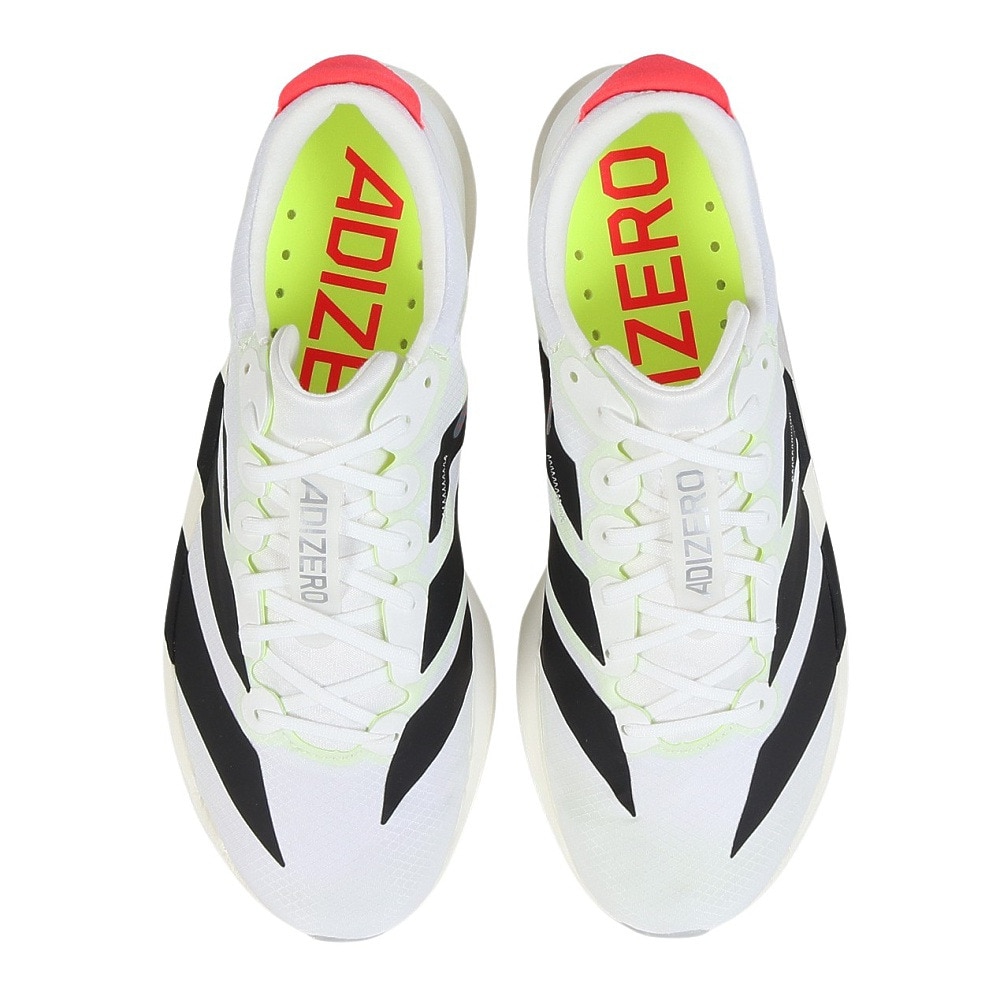 アディダス（adidas）（メンズ）ランニングシューズ アディゼロ ジャパン 9 ホワイト IF9419 スニーカー トレーニングシューズ 部活 軽量 リサイクル 